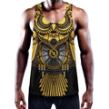 Steampunk Owl Print Men's Workout Tank Top