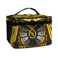 Steampunk Owl Print Travel Makeup Bag
