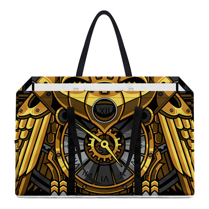 Steampunk Owl Print Utility Tote Bag