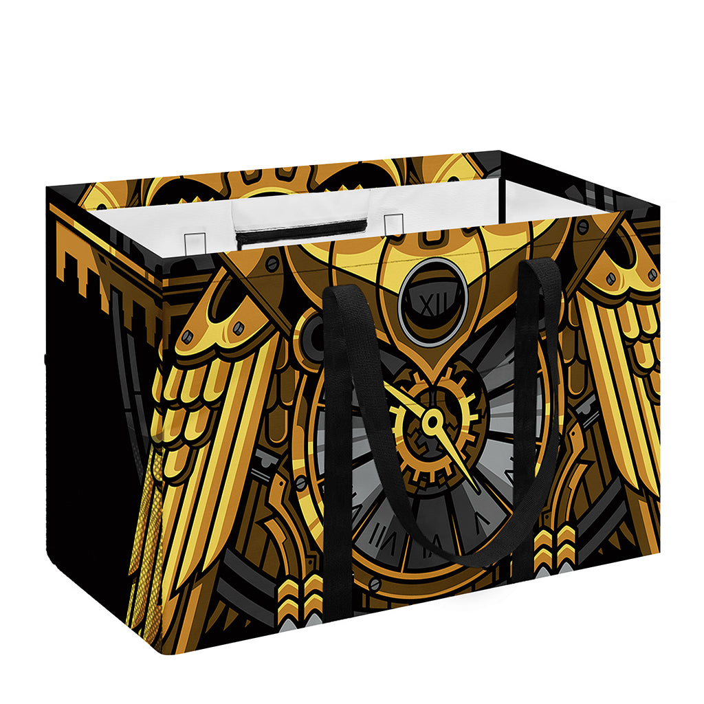 Steampunk Owl Print Utility Tote Bag