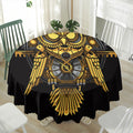 Steampunk Owl Print Waterproof Round Tablecloth