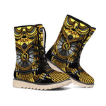 Steampunk Owl Print Winter Boots