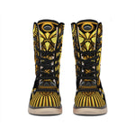 Steampunk Owl Print Winter Boots