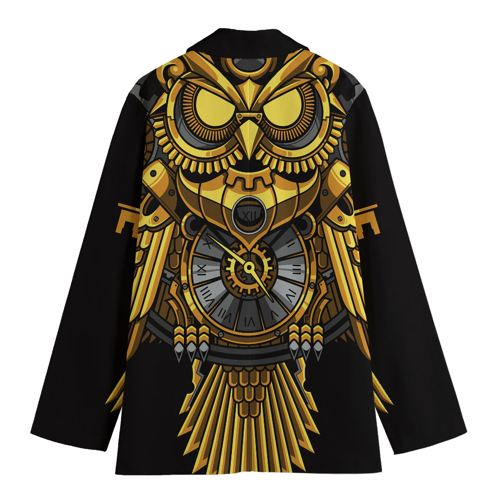 Steampunk Owl Print Women's Blazer
