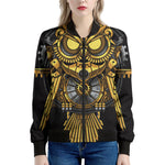 Steampunk Owl Print Women's Bomber Jacket