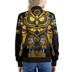 Steampunk Owl Print Women's Bomber Jacket