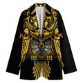 Steampunk Owl Print Women's Cotton Blazer