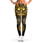 Steampunk Owl Print Women's Leggings