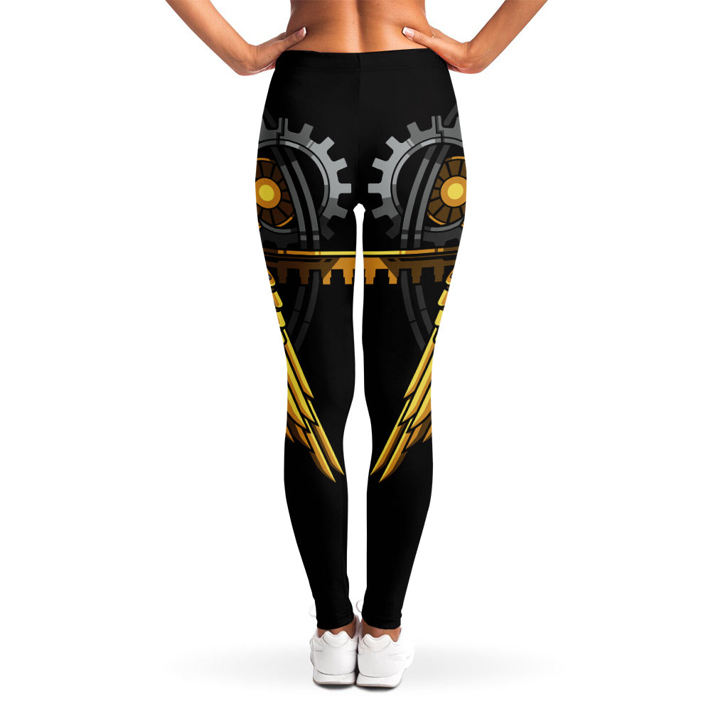 Steampunk Owl Print Women's Leggings