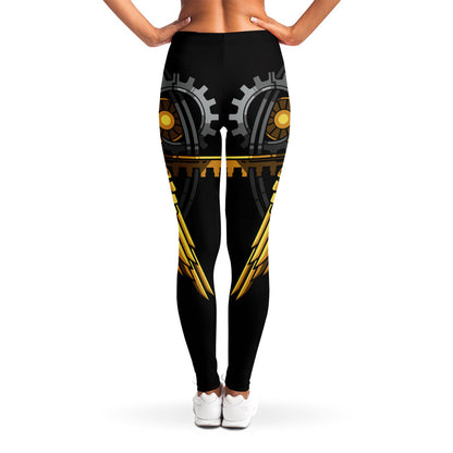 Steampunk Owl Print Women's Leggings