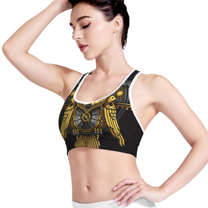 Steampunk Owl Print Women's Sports Bra