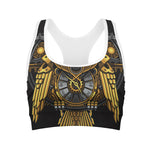 Steampunk Owl Print Women's Sports Bra
