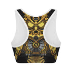 Steampunk Owl Print Women's Sports Bra