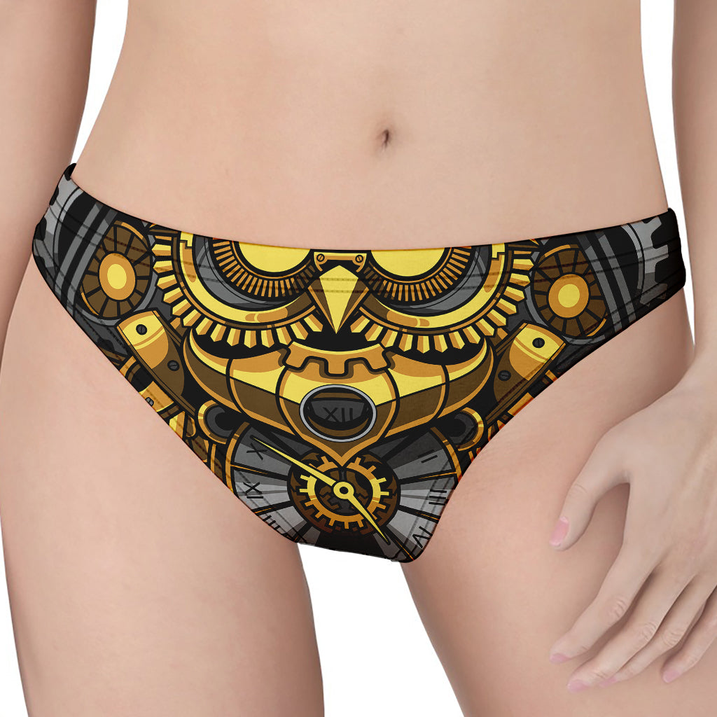 Steampunk Owl Print Women's Thong