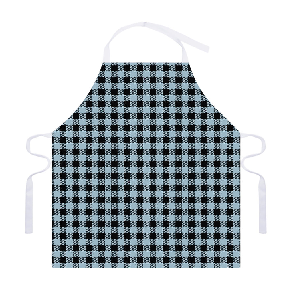 Steel Blue And Black Buffalo Check Print Adjustable Apron