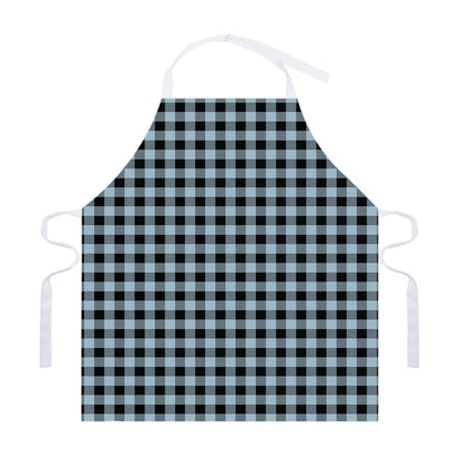 Steel Blue And Black Buffalo Check Print Adjustable Apron