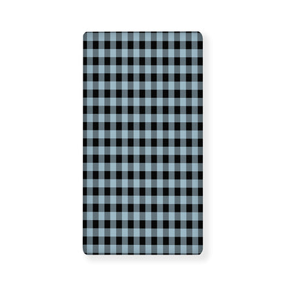 Steel Blue And Black Buffalo Check Print Baby Crib Sheet