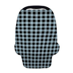 Steel Blue And Black Buffalo Check Print Baby Seat Cover
