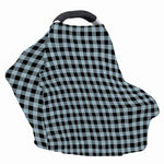 Steel Blue And Black Buffalo Check Print Baby Seat Cover