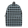 Steel Blue And Black Buffalo Check Print School Backpack