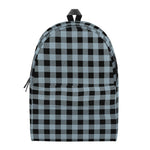 Steel Blue And Black Buffalo Check Print Backpack