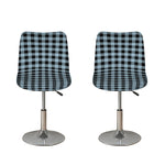 Steel Blue And Black Buffalo Check Print Bar Stool Covers