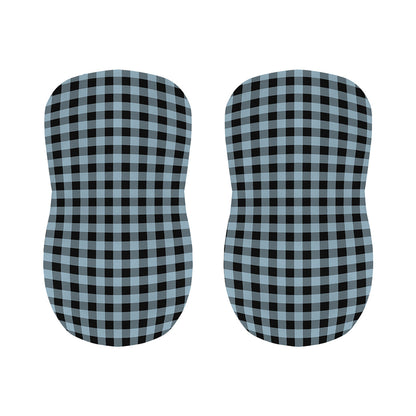 Steel Blue And Black Buffalo Check Print Bar Stool Covers