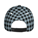 Steel Blue And Black Buffalo Check Print Baseball Cap