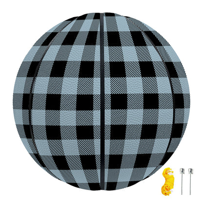 Steel Blue And Black Buffalo Check Print Basketball