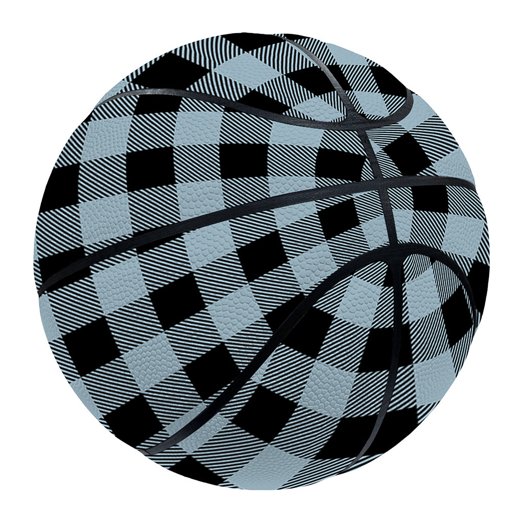 Steel Blue And Black Buffalo Check Print Basketball