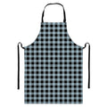 Steel Blue And Black Buffalo Check Print Bib Apron With Pocket