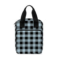 Steel Blue And Black Buffalo Check Print Bible Tote Bag