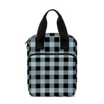 Steel Blue And Black Buffalo Check Print Bible Tote Bag
