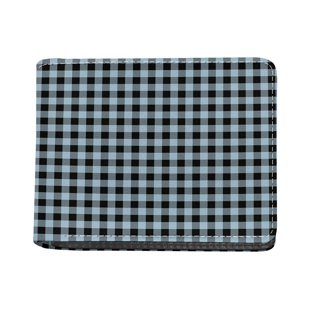 Steel Blue And Black Buffalo Check Print Bifold Wallet