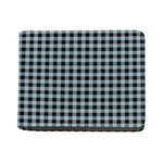 Steel Blue And Black Buffalo Check Print Bifold Wallet