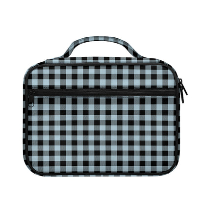 Steel Blue And Black Buffalo Check Print Briefcase Bible Bag