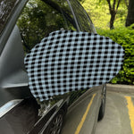 Steel Blue And Black Buffalo Check Print Car Side Mirror Covers