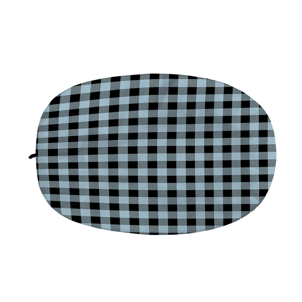 Steel Blue And Black Buffalo Check Print Car Side Mirror Covers