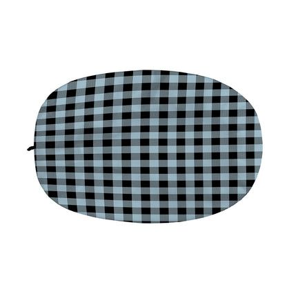 Steel Blue And Black Buffalo Check Print Car Side Mirror Covers