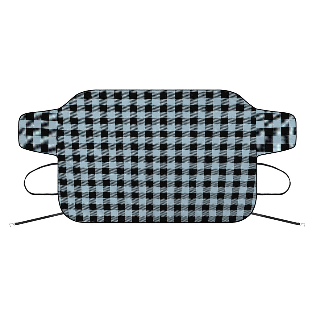 Steel Blue And Black Buffalo Check Print Car Windshield Snow Cover