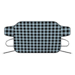 Steel Blue And Black Buffalo Check Print Car Windshield Snow Cover