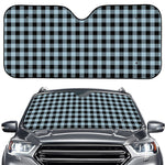 Steel Blue And Black Buffalo Check Print Car Windshield Sun Shade