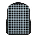Steel Blue And Black Buffalo Check Print Casual Backpack