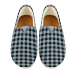 Steel Blue And Black Buffalo Check Print Casual Shoes