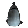 Steel Blue And Black Buffalo Check Print Sling Bag