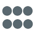 Steel Blue And Black Buffalo Check Print Coaster Set