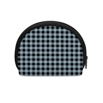 Steel Blue And Black Buffalo Check Print Coin Purse