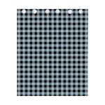 Steel Blue And Black Buffalo Check Print Curtain