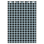 Steel Blue And Black Buffalo Check Print Curtain
