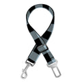 Steel Blue And Black Buffalo Check Print Dog Seat Belt